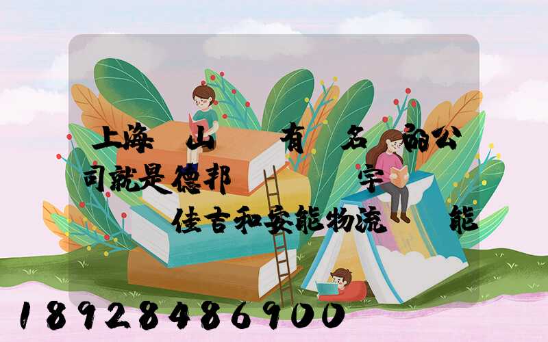 上海寶山區這有點名氣的公司就是德邦、華宇、佳吉和安能物流,誰能分析...